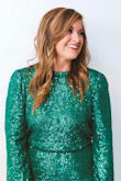 Love, love, love! I wore this for my 40th birthday party and received so many compliments! I ordered a small and medium because I can be in between sizes. The small fit best! I'm usually wear a 5/6. The green does look different depending on lighting. - Cadie D.