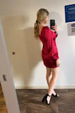 Loved from the minute I tried it on. I typically wear medium in Lulus but with my larger bust went with a large and glad I did. I got so many compliments! Obsessed with the color and fit, felt so good in this dress. - Melissa J.