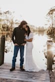 I bought this dress for my engagement pictures after reading all the reviews. I absolutely am so happy I did. It looked gorgeous. I am usually a medium but ordered a small and glad I did. It was pretty snug but wouldn't have sized up. - Emily W.