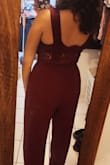 The fit is true to size, it doesn't have much stretch at the waist but fits me like a glove. The pants have another layer of fabric which feels nice and soft. I love the color (same as pictured) and the lace detail gives it just the right amount of sexy. I wore it to work with nude heels and it was perfect! - Samaris D.