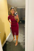 I was searching everywhere for a burgundy dress to wear to a wedding that not only was stylish but affordable. And if you're looking for the same, this is the one! I was initially nervous because the model was a lot taller than me and I worried the dress would just be too long. However, it was perfect!!! I highly, highly recommend this dress. - JESSICA G.
