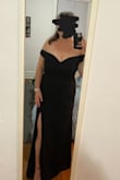 This dress is very flattering to my body shape (apple) and was comfortable to wear for a formal night out. Another added benefit: no need to wear a bra with this dress either! :) - Kristen S.