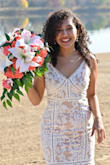 I ordered this dress for my wedding at the court and I absolutely loved! Its was the perfect vibe that I wanted (romantic but not too much) I was scared about the fitting but even it was a little bit tight on the legs (knees area) it worked out pretty well!

I add front and back view! I hope it helps you to decide, the dress is Beautiful!!! - Carolina O.