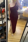 I was invited to a wedding with my boyfriend and didn't find out until last minute that the dress code required burgundy so I needed a dress and fast and one that didn't require alterations. This was perfect. it's stretchy so it fit great. My chest is a little larger so I was nervous I'd have a problem there but it worked out great. I was in this dress from 11 am until 1 am and it was comfortable the whole time. With heels on, I didn't even have to get it hemmed. I would definitely recommend this dress!!! - Sydney A.