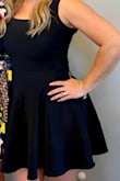Wore this to a country wedding. The fit was great and it was comfy. The bottom part flares out a little which makes it feel a little shorter but it's not too bad. - Pawnie S.