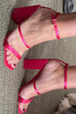 LOVE the color! And love the strappy look but am so thankful for the bigger heel. I'm 205 lbs and need more support and this heel gives it! I think there's enough room for those cushion inserts for heels too! For someone who wears muck boots to work daily, I can't wait to wear these shoes in Vegas next month! - Mariah L.