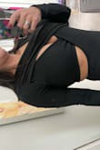 I like unique clothes. I had great expectations but didn't love it. Can't return bc it's a final sale. This cross band it's weird. A little loose! Shows too much. Even closing the V is still too much. I might try to adapt. - Talita S.