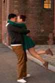 Loved how soft and cozy this dress is! I wore it for our engagement photos. The neckline is a bit simple, so I jazzed it up with a scarf - Chelsea W.