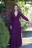 I wore this dress for my engagement photos and am in love with how it looked. The wrap style allows the dress to be adjustable for different waists which was great. It was a little big in the bust area, so I did have to tape the dress for a more modest look. My only complaint is that while I was putting the dress on, one of the buttons on the sleeve fell off and needs to be sewn back on. Overall, this dress was everything I wanted and looks magical in the photos! - Katelyn L.