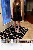 Exactly as pictured and true to size. Cute black satin dress perfect for any evening look. Would definitely recommend this dress. - Stephanie C.