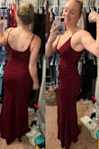 LOVE this dress! I wore this dress to a formal event with a lot of sitting and standing during the ceremony and I didn't have to adjust my dress much. Thick material, stretchy, supportive, and super sexy without being scandalous! I did wear pasties because you could see my nips, but overall great dress! - Jennifer M.