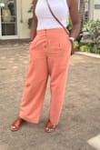These pants are so adorable. Wish I sized down after wearing, though. Going to have my tailor take in the waist a little since it keeps sliding down. - Rochelle G.