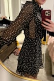 I wear a small in most lulu dresses but ordered a medium based on reviews and it fits well! With the sheer back/sides, I think you could get away with a skin-colored bra (pictured) or maybe black. I haven't worn it out yet, just have my try-on photos! I think it will be good for an upcoming work holiday party. - Bailey Z.