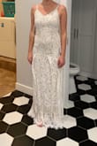 I really love the look of the lace and how fitted it was to give me curve. I almost wore for my wedding but went with another Lulus dress! The dress was a little tight in my upper legs where the seam is, it didn't look right. You can see it on the front facing photo. - Laura W.