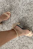 I bought this shoes for a weeding but I use all the time, my size is 4 and I always buy 5 because hells and boots just starts with 5 so I normally buy and extra soft insole so I can keep on my foot. - Mikaela N.