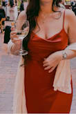 I wore this to a friend's wedding and got so many compliments on it! I paired it with a scarf/wrap since it was cold. The color is stunning as well I got the copper and will be buying the other colors. It is very flattering. I got the size Large and it fit as expected. - Samantha R.