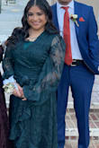 I loved this dress and I received a lot of compliments on how it was so nice and fit me perfectly! It has a see through back so if you dont want to show your bra, wear a nice under tank. Otherwise, it fit perfect and is super comfortable to move around in when dancing. I would definitely recommend it and wear again to another wedding or special occasion. - Genesis S.