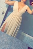 This dress arrived quickly and is good quality for the price. Slightly big in bust/shoulder area and a bit long. Feels & looks good on! - Sarah M.