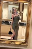 Love this dress! Wore it to my husband's office holiday party and got sooo many compliments from strangers and could feel heads turn. I'm a new mom so it felt great to feel like a bombshell for one night away from my usual leggings. I'm comfortably a size 6 right now, tighter fit for a size 4 - I bought a medium but could have gotten a small. ***For the tall ladies*** I'm 5'11 and wore 4" heels and this dress was PERFECT! Need more events so I can wear this again asap!! - Jenni M.