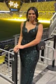 This dress was absolutely perfect. I wore for a red carpet Hollywood party. - Franciely M.