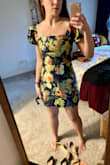 I'll be wearing this for a New Years wedding. I'm planning to pair it with glittery gold pumps and minimalist gold accessories. Absolutely love it. Way cuter and way more character than just a simple black number. The sleeves give Deb, from Napoleon dynamite, vibes. I will say though, maybe a little too short for my liking. Scandalous - Kendra S.