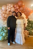 I considered this as a wedding dress, but ultimately decided to wear it for my bridal shower. I knew I had to wear it somewhere! It fit perfectly (when I was afraid it wouldn't because of my hip size). When sitting down, I could feel it be a little tighter than I'd like but it wasn't a huge issue. The only alterations I got were that I removed the train and made the dress slightly shorter just because it wasn't for my wedding. I got TONS of compliments all day and I looked so great in it. Buy it, you won't regret it!! - Jessica S.