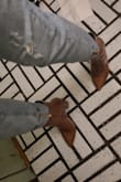 These are suuuuper tight, and I don't have wide feet and they're so tight on me. I kept them because I've been slowly breaking them in and they really do look so good. But it's hard to go downstairs in them because they're so tight. - Luz O.