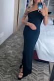 This dress fit like a glove. You can wear with or without a bra, the fabric isn't see-through/thin. Great quality. - Melissa M.