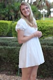 Picked this as my graduation dress this year! Got to take it out for a spin with my friends. Was worried about the cap shoulder sleeves because of my broad shoulders but it fit great! - Claudia D.