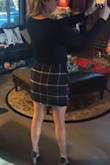 I'm a weight lifter so I weigh heavy and still wear a small if the clothing is high quality. This skirt fits perfectly in a size small. Wore it on date night and it's so sexy and classy! - Angela C.