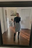 I absolutely love these boots. I've been wanting a knee high pair for a while now but wasn't ready to spend a lot of money on a designer name pair. These are perfect and I've worn them almost every day to work. The heel height is great, not to tall but still gives a high heel look. Very comfy, easy to get on. I marked it "a little loose" but I would not change my size and I'm TTS. They're loose with thin socks but perfect fit with thick socks! - Victoria V.