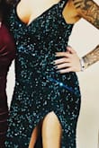 I wore this to my work Christmas party and people are still talking about it! It's beyond elegant and fits perfectly. The photos don't do justice.
I loved it So much I bought the short version!  I could not be happier - Lisa V.