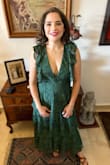 The dress is very beautiful, and elegant. My husband loved it! 
I got it for a day wedding and it was perfect. 
I just had to pinch the straps a little bit so the V neck wasn't too pronounced, other than that the dress fit perfectly. I got size Small because of the other reviews, I'm usually size M but this one fits well, and it was not uncomfortable at all. - Ana P.