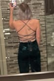 I wore this to a cocktail attire holiday party. It was a blast to dance in, I got a LOT of compliments, and I was also able to use the bathroom without undoing the strings because of the long zipper (with a little bit of wiggling). Some notes - My bust size is actually 30E but that wasn't an option so I'm writing it here. I did have it hemmed because I wear flat shoes, and due to personal preference, I sewed up a couple of inches of the bust (you can see this alteration in one of my photos). With both of those alterations and some simple boob tape, it fit great and felt pretty secure even with a lot of enthusiastic dancing. Sorry about the bad quality photos! We were having too much fun to take pictures. - Valerie T.