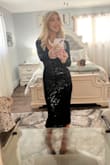 I love this dress! The fit is perfect. The sequins are beautiful and the dress hugs your curves but has a nice amount of stretch. It has adjustable straps that help you get an amazing fit. I wore this to a winter wedding so I added a black shrug. I received many compliments and would highly recommend this dress! Lulus never disappoints! - Laurie W.