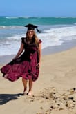 I bought this dress for my graduation photos on the beach, and it was absolutely STUNNING. The skirt twirls, it blows in the wind in the best ways for photos, and it is a very flattering,  exotic looking and flirty, yet modest, cut for mid-sized gals! - Magen S.