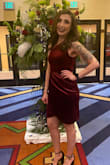 This was my first purchase with Lulus and I'm so glad I came across this ad because this dress is amazing! The color was so rich and the fabric felt good. This dress is a great mix of classy and sexy. I purchased it for a company Christmas party and got so many compliments! The subtle sheer black lace in the back was the perfect amount of sexy. My only complaint was that the zipper seems a tad bit finicky but after messing with it for a minute, it zipped right up, and had no issues with it. - Crystal Q.