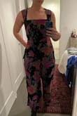 Waist is a little large but will happily take it in and wear this beauty. Everything else fits great, even my long torso and legs. I LOVE the neckline and the fabric. Its also really versatile to wear to church, dinner, dress down and make it more boho. Can't wait to wear it out. - Marissa S.
