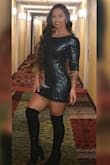 Love the color and style of this dress. It does run a little small and would ride up when I walked. My long hair kept ripping on it every time I moved hair around also. I still think this is a sexy little party dress. - Amber V.