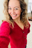 Awesome sweater! Fits true to size. It's very warm, but not too warm PERFECT for a chilly day without a jacket. Awesome for a casual date night or dinner with friends in or out! Wore it for a New Year's Day dinner. The color is amazing, especially for those RED lovers. - Emily D.