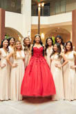 We picked these dresses for the girls in my daughter's court for her 18th bday cotillion. This dress worked beautifully for being an elegant and flowy dress to waltz in. The dresses were long and needed to be hemmed from the bottom, but that is expected of most formal dresses. Many of the girls needed adjustments as well for the shoulder or chest area.  What stands out to me most is the exceptional customer service. 
Lulus was able to do what's called a "bridal hold" where they held all 8 dresses in the sizes requested. All the girls were able to then order their dress with the reassurance that it was in stock. I don't know of any online store that does that. Lulus in general provides excellent customer service- and specifically with formal dresses you have the ability to try on and return if needed.  Majority of online stores won't allow for try-ons and returns. Lulus makes online shopping extremely easy, hassle free, and convenient. Lulus has me as a returning customer that always recommends this shop!!! - Daisy R.