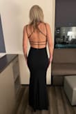 Love this dress!! Fit like a glove - perfect length. I wore 3 inch heels if not a little higher and the length was perfect. I did not have to alter the dress in any way, shape or form. Gave me the perfect cleavage, very comfortable to wear. All of the reviews proved to be spot on!! - Delia L.