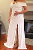 This dress truly was elegant and sexy. Great fit overall and lovely fabric with great stretch. My issue was personal : showed too much of the girls! It wasnt just cleavage.  Loved the fit but did return as I am looking for a little more coverage up top. Great dress other than my revealing problem. - Elizabeth C.