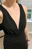 This dress is adorable. I think I needed to size down to a small, because it was big in my chest. This isn't a bra friendly dress so it's hard to wear if you don't have a large chest imo. I would've kept this, but I ended up keeping a different option for my event. - Hayle E.