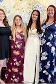 I looooved this dress!! I wore it for my wedding shower and got so many compliments! I didn't want anything short or lace material. This checked all my boxes! I most certainly should have had it hemmed, but totally forgot. I wore super high platform shoes and it was still too long. I'm only 5'2" though, so I'm used to it. - Quincy T.