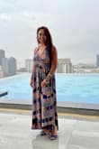 Got sooo many compliments on this dress and I absolutely love the way it feels on me. The color combination is perfect. Like all of my long dresses I have to get it hemmed, but aside from it the dress fits just right. My go to summer dress! - Lisa M.