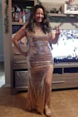 I loved the dress, it has an interior lining and gives a very nice silhouette. The only thing I didn't like was that I can not do the zipper (which is on the side) without help and because of my height I had to take it to the tailors to do the hem a little higher. The other thing too is that I live in Canada and I had to pay shipping plus customs so in the end I had to pay a lot more for the dress than what I thought initially I'd pay. Otherwise beautiful dress. - Karina T.