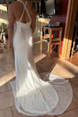 I love this dress! Fits wonderfully other than I would add some cups to better fill out that area. The slit and the stretchy hug of the dress gives it a nice, sexy feel and the train is gorgeous. - Tammy N.
