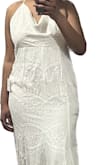 It's a beautiful dress! Definitely not the "one" for me but it's gorgeous and very well-made. Train is long and flowing. Seems best for a beach/destination elopement. Not sure what I'll use it for since it can't be returned- maybe pictures. - Dondreia G.
