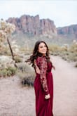 I definitely wish I wore one of those sticky bras that hold up your boobs but otherwise this dress was perfect, elegant, flowy and utterly romantic for my desert mountain engagement photoshoot. I had it hemmed though and wore high heels with it. - Christina B.
